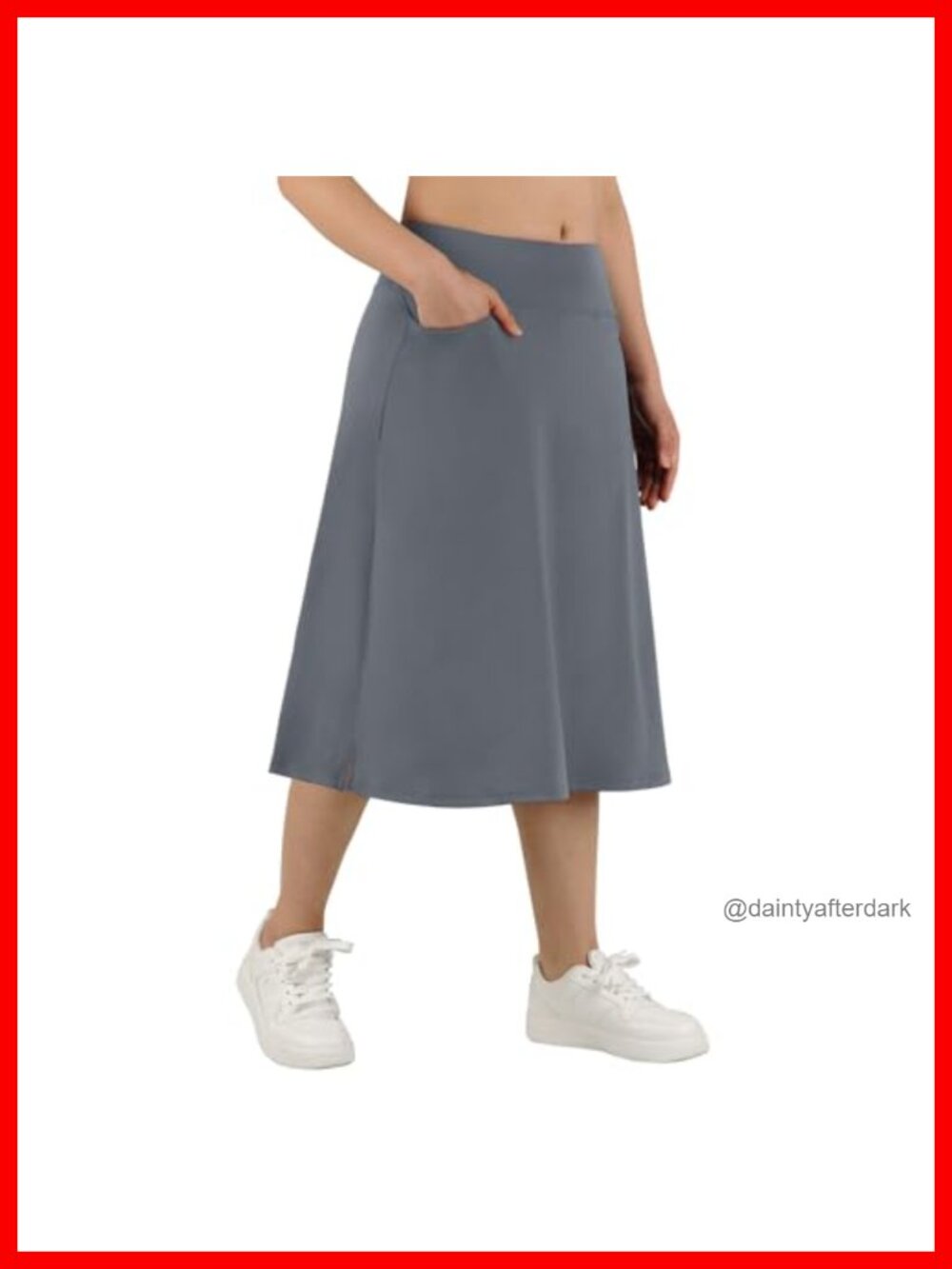 Women 28" Midi Skort with Pockets High Waist Athletic Tennis Golf Run Sports